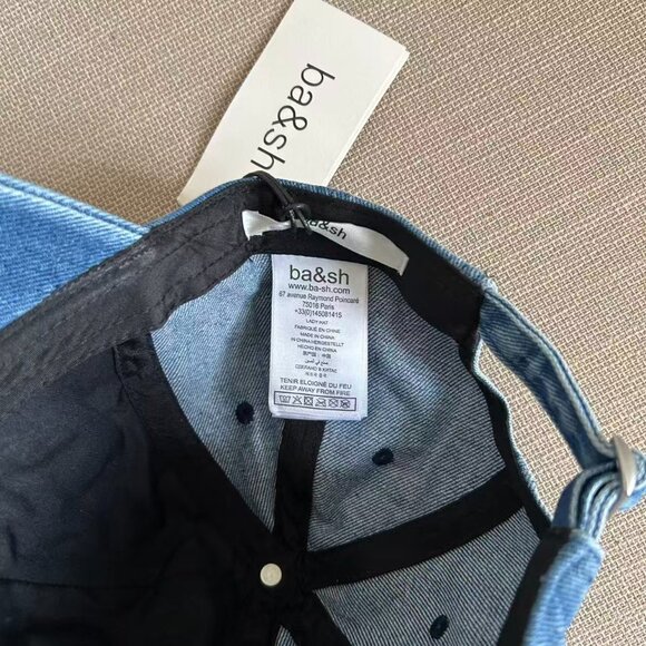 BEST NWT Ba&sh Hissa Cap Denim Blue Strong Logo Casual Cotton main image 5